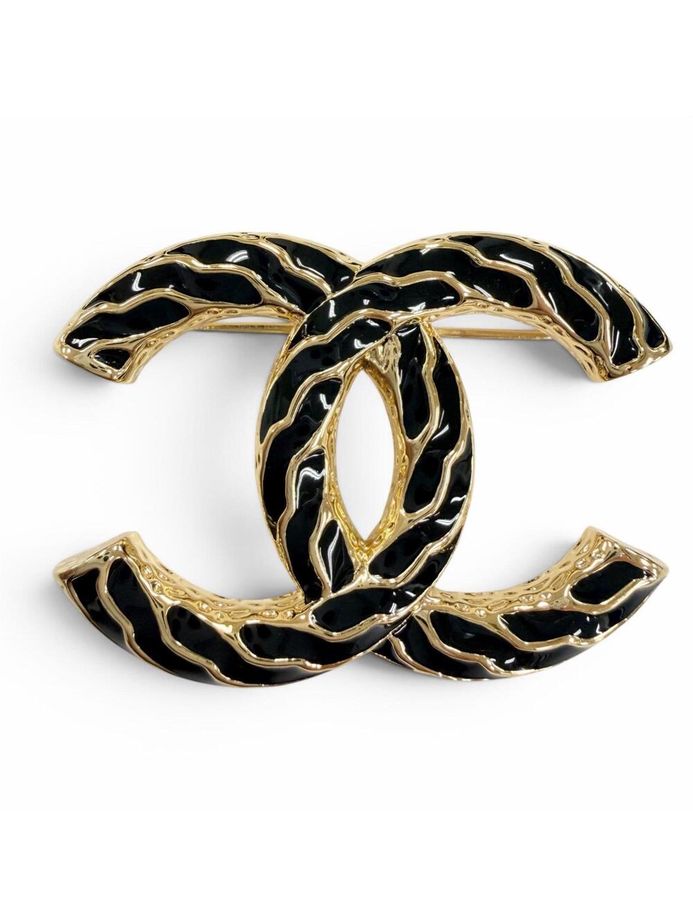 Chanel Cc Logo Brooch Gold-Tone Metal #287979C13B